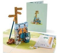 Sweetpopup® Pop Up Hiking Card - 3D Greeting Card for Outdoor Lovers | Hiking Gift - for Hikers, Camping Fans, Birthday, Trekking, Travel, Voucher or Adventure