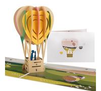 Sweetpopup® Pop-up Hot Air Balloon Love Card - 3D Handmade Romantic Gift for Valentine’s Day, Anniversary or Wedding | Couple in Heart Balloon Design (038)