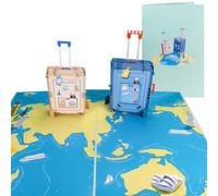 Sweetpopup® Pop-up Travel Card - 3D Birthday Greeting | Gift or Travel Voucher for Vacation, Flight or Honeymoon | Money Gift Folding Card with Suitcase Design 021