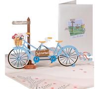 Sweetpopup® Wedding Inviation Pop Up Card - Engagement Party Invitation | Save The Date Card | Wedding Anniversary Honeymoon | Premium Metallic Paper | Tandem Bicycle/Wedding Bicycle 069