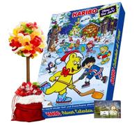 Sweets Advent Calendar 2025 - Retro sweets advent tree | Countdown to Christmas selection sweets | Golden Bears Fruitilious | Gluten Free Advent Calendar for Kids men women & gift tag 384 g