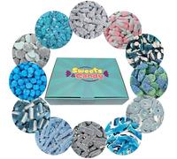 Sweets and Candy® Blue Pick and Mix Sweet Hamper Box - 1.4kg of Retro Blue Sweets - 12 Varieties Including Jelly and Fizzy Gummies - Bright Colorful Gift Hamper
