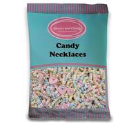 Sweets and Candy® Candy Necklaces 1Kg - Retro Multicolour Hard Candy Sweets on Elastic With Love Heart Pendant - Bulk 1 Kilo Bag - A Perfect Pick and Mix Gift Idea - Pick and Mix Share Bags