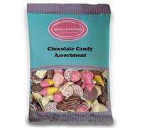 Sweets and Candy® Chocolate Candy Assortment 1kg - 1 Kilo Bulk Bag of Mixed Retro Chocolates - Including Milk, White and Strawberry Chocolate Flavours - Pick and Mix Sweets Share Size Bags
