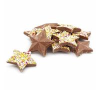 Sweets and Candy® Chocolate Stars 1Kg - Retro Chocolate Flavour Candy - Star Shaped with Rainbow Sugar Sprinkles - Bulk 1 Kilo Bag - Colourful Pick and Mix Sweets for Party Bags, Baking & Sharing