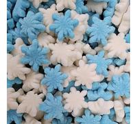 Sweets and Candy® Christmas Snowflakes 1Kg - Bulk Christmas Sweets - Blue and White Gummy Pick and Mix Candies - Xmas Themed Treats - Bulk 1 Kilo Bag - A Sweet Gift Idea or Festive Baking Decorations