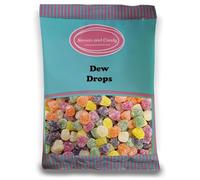 Sweets and Candy® Dew Drops 1kg - Retro Sugar Coated Jelly Sweets - Fruity Flavour, Soft Sugar Coated Jelly Drops - Bulk 1 Kilo Bag - Pick and Mix Share Size Bags - Retro Pick and Mix