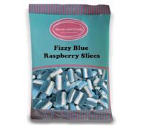 Sweets and Candy® Fizzy Blue Raspberry Slices 1kg - Bold, Fruity Jelly Sweets Bursting with Blue Raspberry Flavour - Bulk 1 Kilo Bag - Pick and Mix Share Size Bags - Retro Pick n Mix