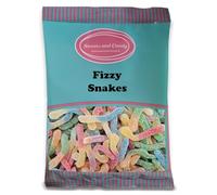 Sweets and Candy® Fizzy Snakes 1Kg - Retro Fizzy Jelly Sweets - Fruity Flavour With Sour Sugar Coating - Bulk 1 Kilo Bag - Playful Snake Shape - Pick and Mix Share Size Bags - A Sweet Gift Idea