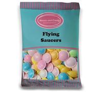 Sweets and Candy® Flying Saucers 200g - Rice Paper and Fizzy Sherbet UFO Sweets - Approx 150 Colourful Retro Flying Saucers - 2 x 100g Bulk Bags - Retro Pick and Mix - A Great Sweet Gift