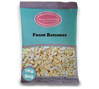 Sweets and Candy® Foam Bananas 1Kg - Retro Banana Flavour Foam Sweets - Traditional British Sweet Shop Favourites - Bulk 1 Kilo Bag - Pick and Mix Share Size Bag - A Great Sweet Gift