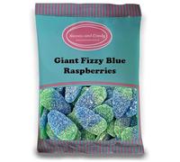 Sweets and Candy® Giant Fizzy Blue Raspberries 1Kg - Vegan and Vegetarian Friendly - 1 Kilo Bulk Bag - Retro Fizzy Gummy Blue Raspberries - Pick and Mix Sweets Share Size Bag - A Great Sweet Gift