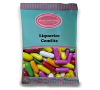 Sweets and Candy® Liquorice Comfits 1Kg - Traditional Liquorice Pieces in a Colourful Sugar Shell - Bulk 1 Kilo Bag - Retro Pick and Mix Share Size Bags - A Great Sweet Gift