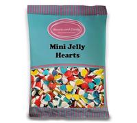 Sweets and Candy® Mini Jelly Hearts 1Kg - Retro Fruity Jelly Sweets with a Foam Bottom - Love Heart Shaped - Bulk 1 Kilo Bag - A Perfect Pick and Mix Gift Idea - Halal Friendly - Pick n Mix Bags