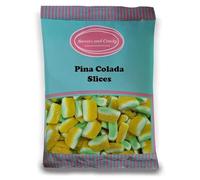 Sweets and Candy® Pina Colada Slices 1Kg - Retro Pineapple and Coconut Cocktail Inspired Jelly Sweets - Yellow and Green Sugar Coated Chewy Jellies - Bulk 1 Kilo Bag - Pick and Mix Share Size Bags