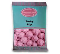 Sweets and Candy® Porky Pigs 1Kg - Bulk 1 Kilo Bag of Retro Pink Porky Pigs - Creamy Strawberry Flavour Chocolate Candy Pieces with Cute Pig Faces - Great for sharing, gifting, or filling sweet jars