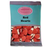 Sweets and Candy® Red Hearts 1Kg - Retro Fruity Jelly Sweets with a Sweet White Foam Bottom - Heart Shaped Fruity Flavour Chewy Jellies - Bulk 1 Kilo Bag - Halal Friendly - Pick n Mix Bags