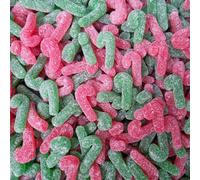 Sweets and Candy® Sugared Candy Canes 1Kg - Bulk Christmas Sweets - Vegan and Vegetarian Christmas Pick and Mix - Xmas Themed Treats - Bulk 1 Kilo Bag - A Sweet Gift Idea or Festive Baking Decorations