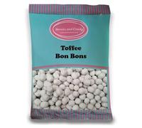 Sweets and Candy® Toffee Bon Bons 1Kg - Retro Toffee Flavour Chewy Bon Bons - White With A Light Sugar Dusting - Bulk 1 Kilo Bag - British Sweet Shop Favourite - Pick and Mix Share Size Bags