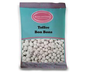 Sweets and Candy® Toffee Bon Bons 1Kg - Retro Toffee Flavour Chewy Bon Bons - White With A Light Sugar Dusting - Bulk 1 Kilo Bag - British Sweet Shop Favourite - Pick and Mix Share Size Bags