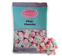 Sweets and Candy® VEGAN Fizzy Cherries 1Kg | Vegan | Vegetarian and Veggie | Retro Cherry Flavour Chewy Gummies With Fizzy Sour Sugar Coating - 1 Kilo Bulk Sweets - Pick and Mix Share Size Bag