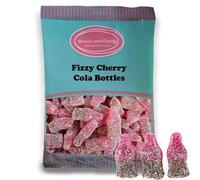 Sweets and Candy® Vegan Fizzy Cherry Cola Bottles 1Kg - VEGAN Cherry Cola Flavour Fizzy Gummies - Bottle Shaped Sweets - Vegan & Vegetarian Friendly - Bulk 1 Kilo Bag - Pick and Mix Share Bags