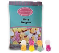 Sweets and Candy® VEGAN Fizzy Tongues 1Kg - | Vegan | Vegetarian and Veggie | 1 Kilo Bulk Bag - Retro Fizzy Gummy Sweets - Pick and Mix Share Size Bag - A Great Sweet Gift