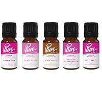 Sweets Fragrance Oil Pack Five 10ml Bottles Bubble Gum, Candy Floss, Chocolate, Toasted Marshmallow, Tutti Fruitti 100% Pure Uncut, Suitable for Making Candles and Soaps