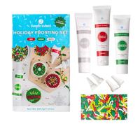 Sweets Indeed Christmas Cookie Decorating Kit - 11.31 oz | 3 Frosting Tubes (Red, Green & White) + 4 Decorating Tips + 2.5 oz Holiday Sprinkles for Christmas Cookies, Cupcakes & Cakes