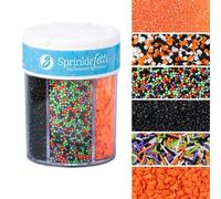 Sweets Indeed Halloween 6-Cell Sprinkle Jar - 6 Variety Sprinkle Compartments | Edible Cake Decorations for Cupcakes, Cookies, Cakes & Desserts | 6.45 oz