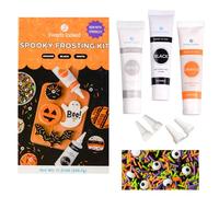 Sweets Indeed, Halloween Frosting Kit plus Sprinkles, 3 Frosting Tubes, 2.5 ounces Sprinkes, 4 nozzles, 13.08 ounces, Perfect for baking and cookie decoarting (Halloween)