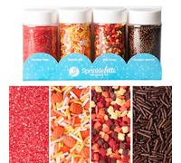 Sweets Indeed Sprinkles, 4 Pack, Edible Sprinkle Mix, Perfect for Cake Decorations, Baking, Ice Cream, Cookies, Cupcake Topper (Fall)
