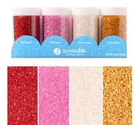 Sweets Indeed Valentines Day Sanding Sugar 4 Pack | Pink Red White & Gold Decorative Sugar Crystals for Baking & Decorating 4.52 ounces