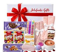 Sweets Self Care Gift Hamper for Her with Chocolate, Candy, Hot Chocolate, Cozy Socks & Pink Sleep Mask, Birthday Pamper Gift Box, Christmas, Valentine, Mothers Day (Hamper 2)