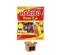 Sweets Share Size Bags | Sweet & Sour Jellies, Gummy Candy & Chewy Treats for Kids & Adults | Party, Halloween, Xmas Gift Snacks | (Haribo Happy Cola) 12 x 154g