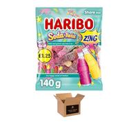 Sweets Share Size Bags | Sweet & Sour Jellies, Gummy Candy & Chewy Treats for Kids & Adults | Party, Halloween, Xmas Gift Snacks - Haribo Soft & Sour Soda Twist (12Pack x 140g) £1.25 PM