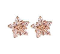 Sweets Snowflake Stud Earrings Big Flower Zircon Earring Women's Accessories Jewelry To Fashion Eclectic Jewelry for Women (Gold, One Size)
