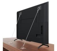 SweetSerenade 6 Pack Adjustable 42Inch TV Safety-Straps, No-Drill Adhesive Anti-Tip Furniture Wall Anchors Secure Flat Screens to Wall