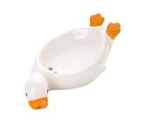 SweetSerenade Cute Duck Shaped Soap Holder with Drain, Self-Draining Soap Holder, Soap Holder, White