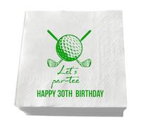 SWEETTALA Golf Theme Happy 30th Birthday Napkins 50 Pack White & Green 30 Years Old Lets Par-tee Birthday Party Decorations Golf Fans Lovers Sporters Cheers to 30 Years Bday Paper Napkin 3-Ply