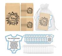 Sweetude 100 Pcs Baby Shower Seed Packet Favors Seed Self Adhesive Packets Envelopes Mini Seed Packet Organizer 100 Small Cards Thank You Cards 100 Organza Gift Bags for Baby Shower Party Gift Favors