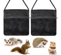 Sweetude 2 Pcs Sugar Glider Pouch Breathable Carrying Bonding Pouch Soft Hamster Carrier with Strap Zipper Small Animal Travel Sleeping Bag Cage Accessories for Rat Reptile Other Small Pets(Black)