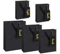 Sweetude 5 Senses Gift Bags with Handles for Him Her with Labels 5 Senses Labels Taste Touch Sound Smell Sight Gift Paper Bags for Valentines Christmas Birthday Wedding Anniversary