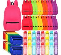 Sweetude 72 Pcs Back to School Supplies with 16'' Bulk Backpacks Water Bottle Pencil Pouch Bulk School Backpack Donate Set Classic Bookbags for Classroom Students Supplies