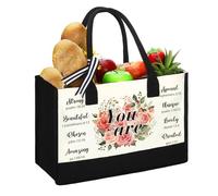 Sweetude Bible Canvas Tote Bag Scripture Christian Bible Canvas Bag Inspirational Gifts Bag for Women Christmas, Black and White, L