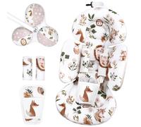 Sweetwavet Infant Insert Compatible with 4moms Mamaroo Swing and Infant Carseat, Including 3 Replacement Toys, Reversible Newborn Insert for Baby Swing, Stroller, Bouncer, Soft Fabric - Leaf