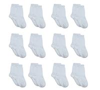 Sweety Bloom Baby Socks 3-6 Months Newborn Boys & Girls: Anti Slip, Cotton, 12 Pairs, White, Unisex