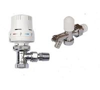 SWEETY HOUSE SWEET HOUSE Thermostatic Radiator Valve Set TRV + Lockshield Drain Off Valve 15mm x 1/2"