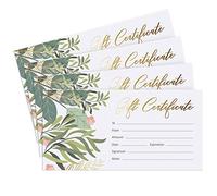 Sweetzer & Orange Blank Gift Certificates for Business with Gold Foil- 25 Gift Certificate Cards with Envelopes for Spa, Salon, Restaurants, Custom Client Vouchers for Birthday, Work Gift Card