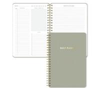 Sweetzer & Orange Daily Planner Notebook - Undated Two-Page Daily Layout with Hourly Schedule, To-Do List, Priorities, and Notes - 6.5" x 9.5" Spiral Bound Productivity Organizer - 160 Pages